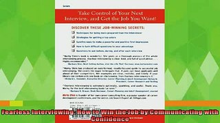 best book  Fearless Interviewing How to Win the Job by Communicating with Confidence