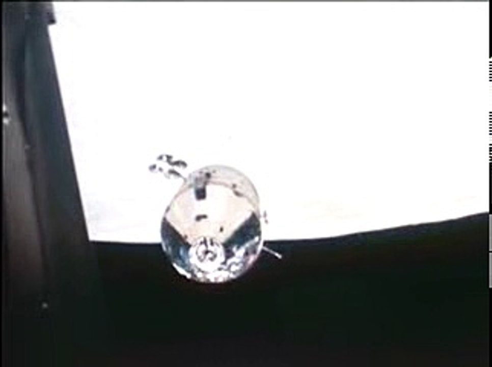 A View of the Apollo 11 Command Service Module from the Lunar Module after separation