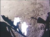 Apollo 11 astronauts Neil Armstrong and Buzz Aldrin set up the American flag on the Moon's surface