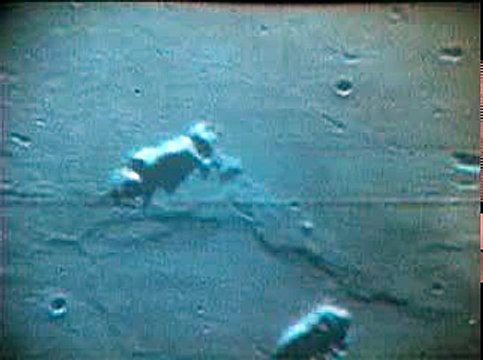 The Apollo 11 Lunar Module crew perform a position check during descent to the lunar surface