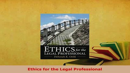 PDF  Ethics for the Legal Professional  EBook