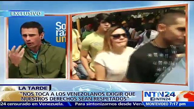 El revocatorio contra Maduro es un derecho constitucional que tenemos todos los venezolanos : Henrique Capriles a NTN24