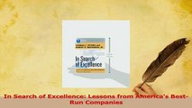 Read  In Search of Excellence Lessons from Americas BestRun Companies Ebook Free