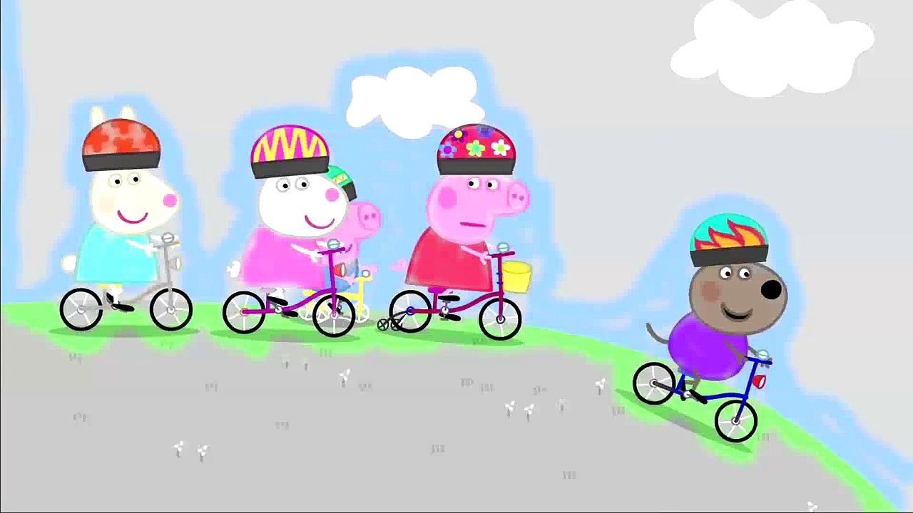 Peppa Pig Coloring Pages Peppa and George Riding Bicycles 30 min