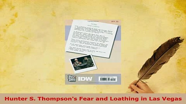 PDF Hunter S Thompsons Fear and Loathing in Las Vegas PDF Book Free