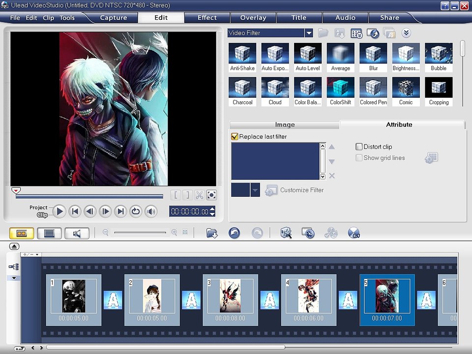 Transition Time in Ulead Video Studio
