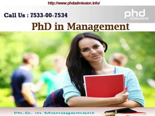PhD in Management Courses in India