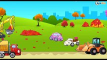 Tractor Pavlik in Cartoons. Excavator & Truck cleans the foliage in the park. Season 2. Episode 15