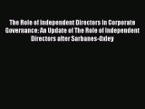 [Read book] The Role of Independent Directors in Corporate Governance: An Update of The Role