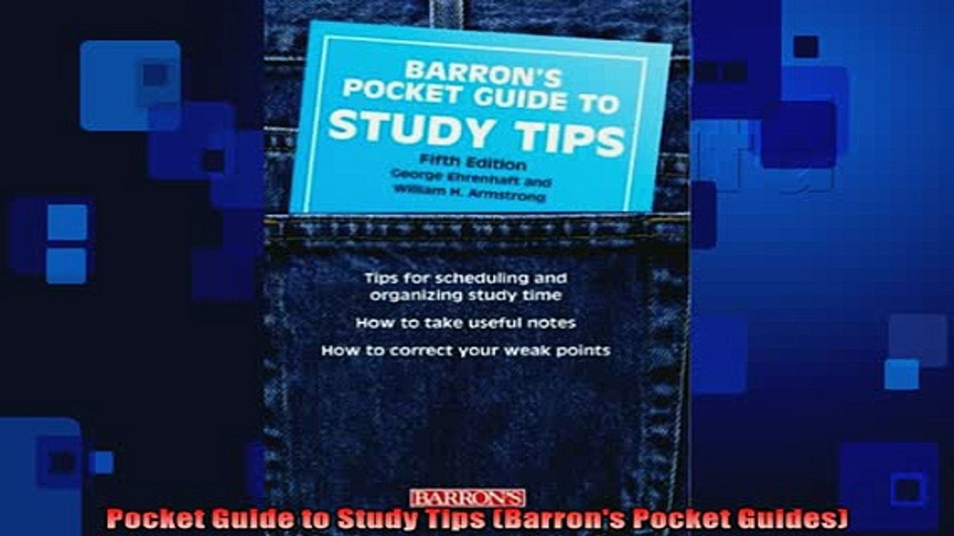 Read Book Pocket Guide To Study Tips Barrons Pocket Guides Full Ebook - 