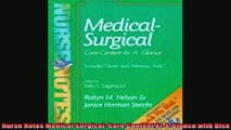 READ FREE FULL EBOOK DOWNLOAD  Nurse Notes Medical Surgical Core Content AtAGlance with Disk Full Ebook Online Free