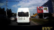 Route taxi was hit by a cyclist ( Ryazan, Russia)