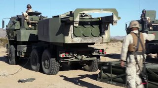 US Marine Powerful New US GPS Guided Rockets in Action - M142 High Mobility Artillery Rocket System - HIMARS