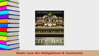 Download  Basic Law On Obligations  Contracts  EBook