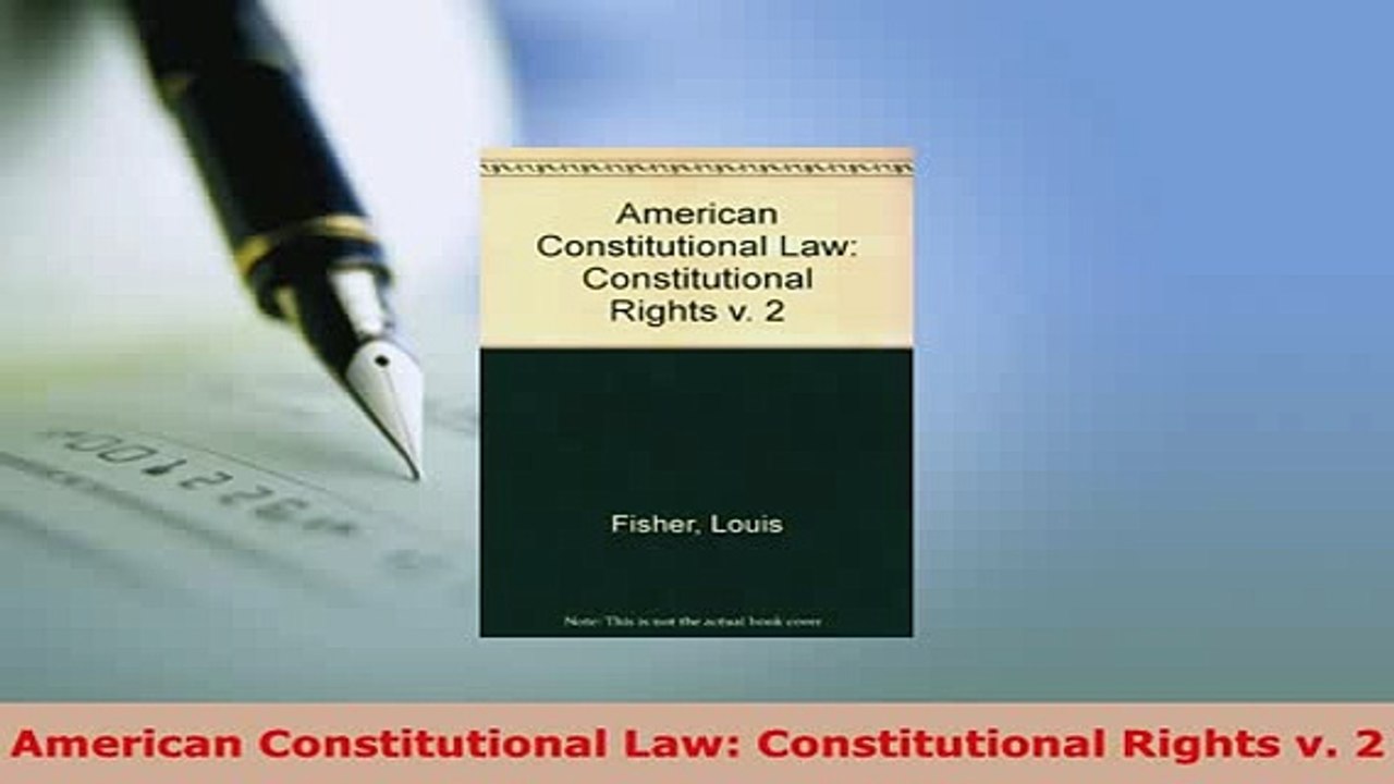 PDF  American Constitutional Law Constitutional Rights v 2  EBook