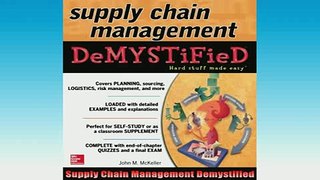 READ book  Supply Chain Management Demystified Free Online
