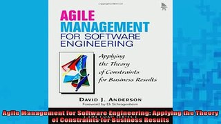 READ book  Agile Management for Software Engineering Applying the Theory of Constraints for Business Full Free