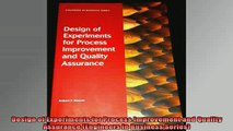 READ book  Design of Experiments for Process Improvement and Quality Assurance Engineers in Business Free Online