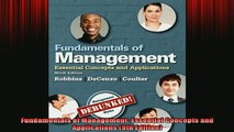 READ FREE Ebooks  Fundamentals of Management Essential Concepts and Applications 9th Edition Free Online