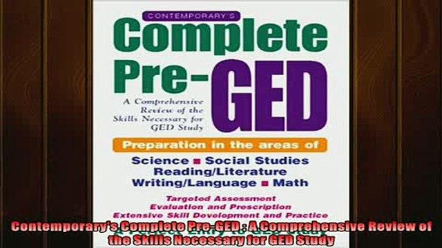 READ book Contemporarys Complete PreGED A Comprehensive Review of the Skills Necessary for GED FREE BOOOK ONLINE
