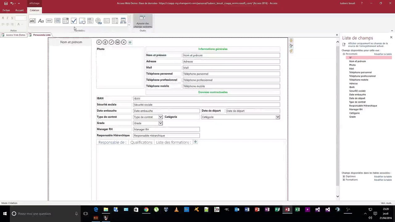 Access : Conception d'applications Web SharePoint partie 3