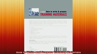 READ book  How to Write and Prepare Training Materials Full EBook