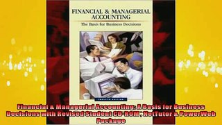FREE PDF  Financial  Managerial Accounting A Basis for Business Decisions with Revised Student READ ONLINE