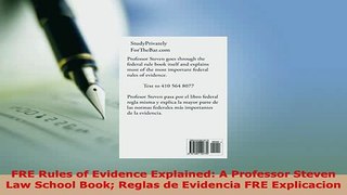 Download  FRE Rules of Evidence Explained A Professor Steven Law School Book Reglas de Evidencia  EBook