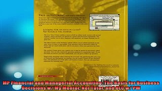 FREE DOWNLOAD  MP Financial and Managerial Accounting The Basis for Business Decisions w My Mentor Net  DOWNLOAD ONLINE