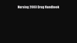 PDF Nursing 2003 Drug Handbook  Read Online