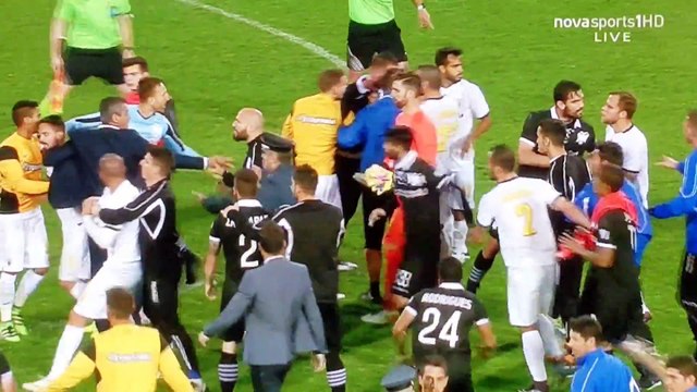 ΠΑΟΚ-ΑΕΚ Επεισόδια παικτών 11-05-2016