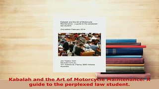 PDF  Kabalah and the Art of Motorcycle Maintenance A guide to the perplexed law student  EBook