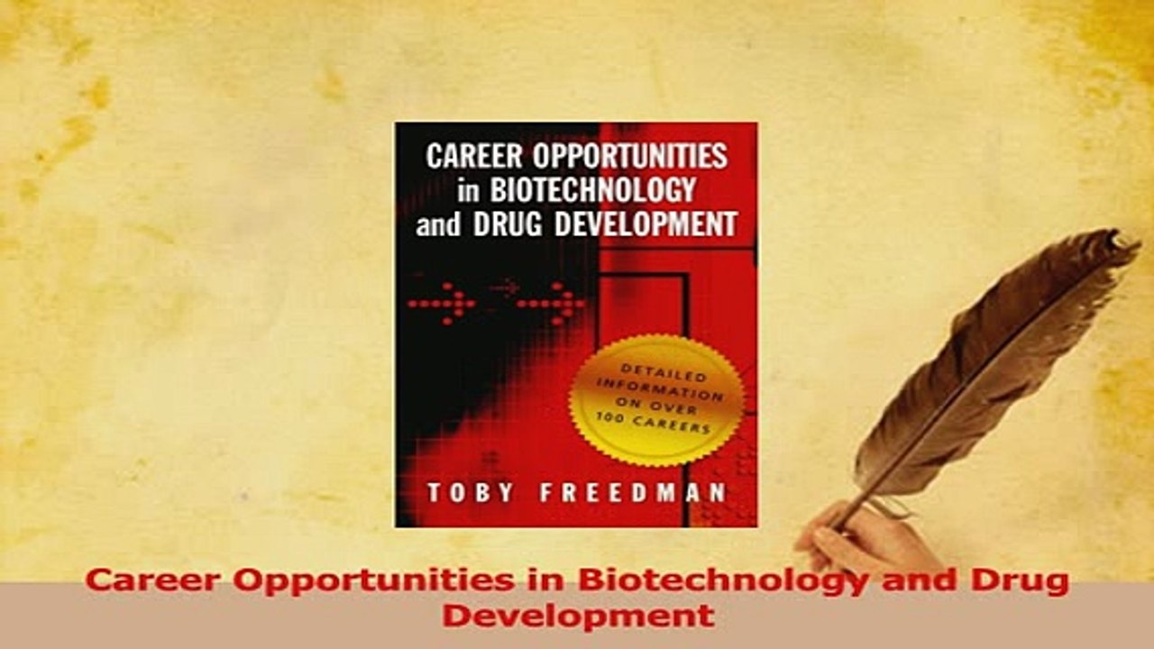 PDF  Career Opportunities in Biotechnology and Drug Development Read Online