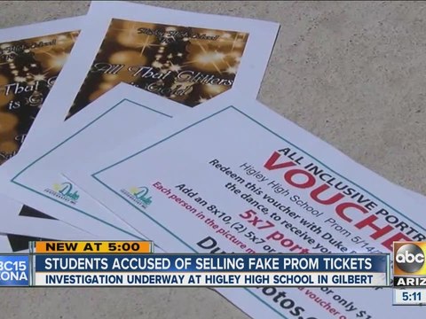 Students accused of selling fake prom tickets at Higley High School