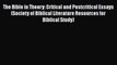 [PDF] The Bible in Theory: Critical and Postcritical Essays (Society of Biblical Literature