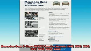 READ FREE FULL EBOOK DOWNLOAD  MercedesBenz CClass W202 Service Manual 1994 1995 1996 1997 1998 1999 2000 Full Free