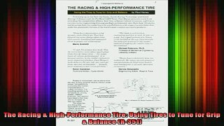 READ book  The Racing  HighPerformance Tire Using Tires to Tune for Grip  Balance R351 Full EBook