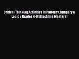 [PDF] Critical Thinking Activities in Patterns Imagery & Logic / Grades 4-6 (Blackline Masters)