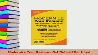 Download  Modernize Your Resume Get Noticed Get Hired Ebook Free