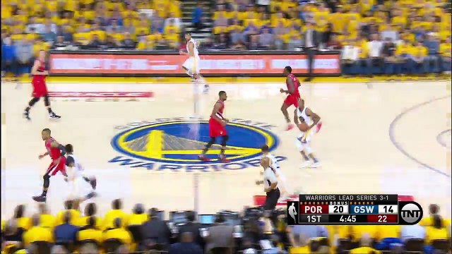 Stephen Curry Saves & Knocks a Three Blazers vs Warriors Game 5 May 11, 2016 NBA Playoffs