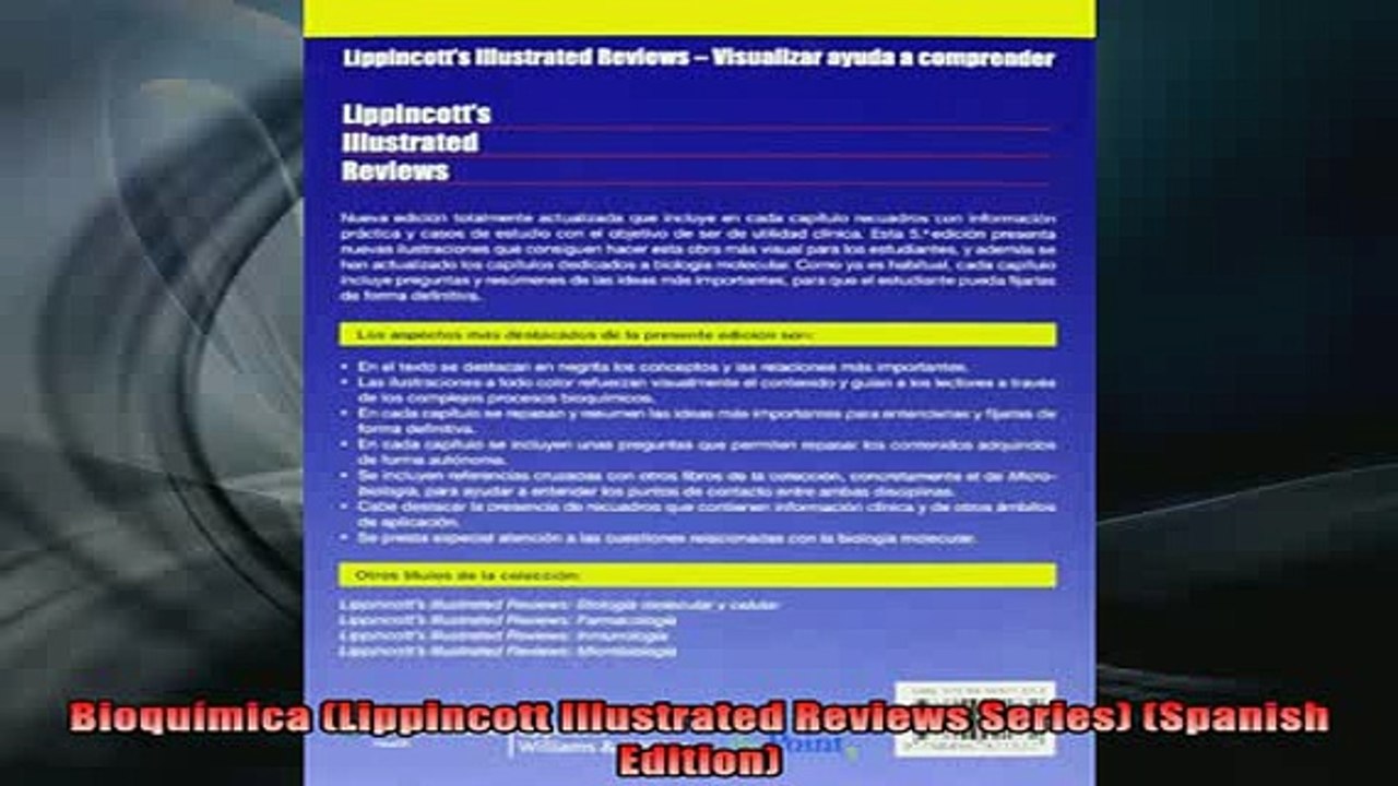 Free Full PDF Downlaod  Bioquímica Lippincott Illustrated Reviews Series Spanish Edition Full EBook