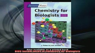 DOWNLOAD FREE Ebooks  BIOS Instant Notes in Chemistry for Biologists Full Free