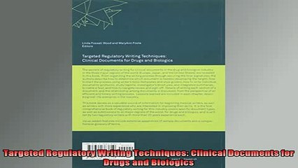 READ book  Targeted Regulatory Writing Techniques Clinical Documents for Drugs and Biologics Full EBook