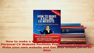 PDF  How to make a Killing Curriculum Vitae Website  Personal CV Website Portfolio Download Online