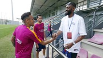 FCB Basket: Shane Lawal visits FC Barcelona’s training session [ENG]