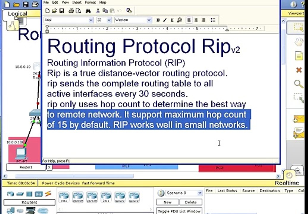 How to configure rip in packet tracer
