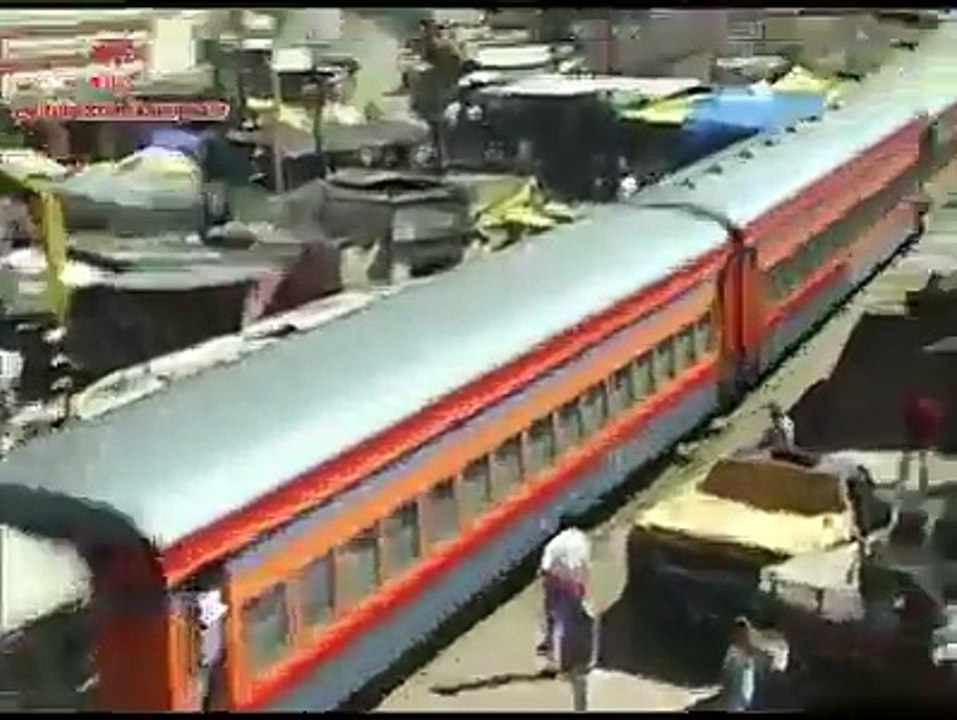 Funny Clip. Train in a vilage.