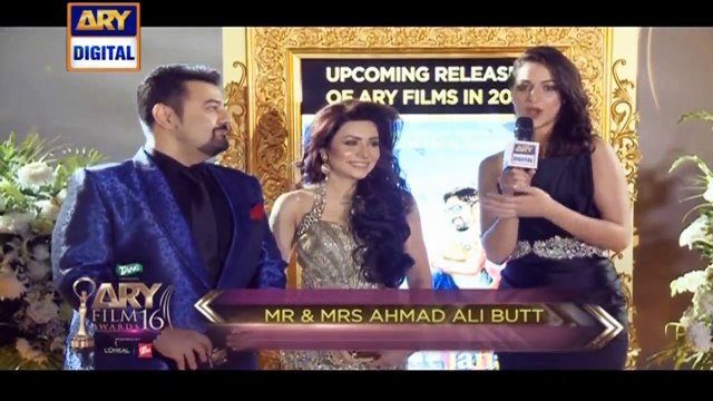 Mr . & Mrs. Ahmad Ali Butt On The Orange Carpet Of ARY Film Awards 2016