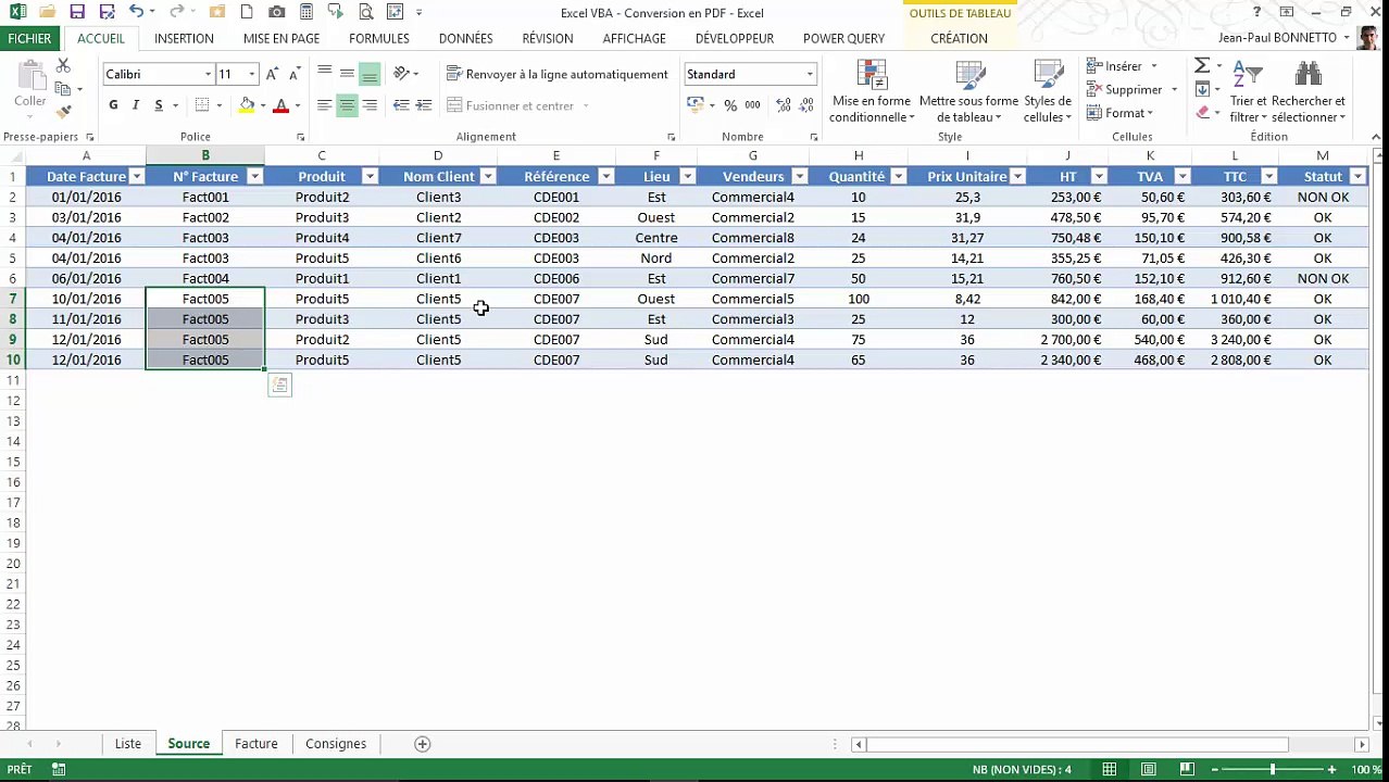 Excel VBA - Sauvegarder un Classeur au format PDF