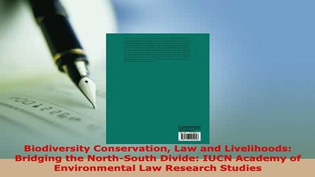 Download Biodiversity Conservation Law and Livelihoods Bridging the NorthSouth Divide IUCN Free Books